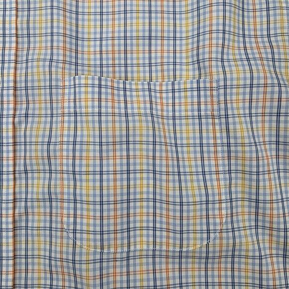 Brooks Brothers Shirt Mens Large Blue Plaid Short Sleeve Button Down Non Iron - Picture 12 of 16